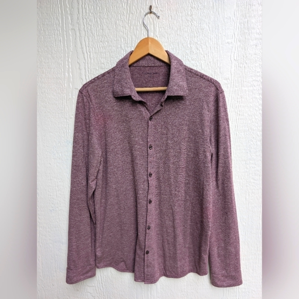 Zachary Prell Burgundy Performance Stretch Button Down Shirt Men's Size Medium